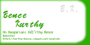 bence kurthy business card